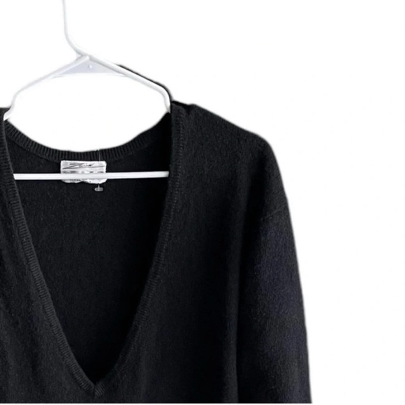 ZORAN 100% Cashmere Black MIDI Deep V-Neck Luxury Dress Size Medium - Picture 5 of 9